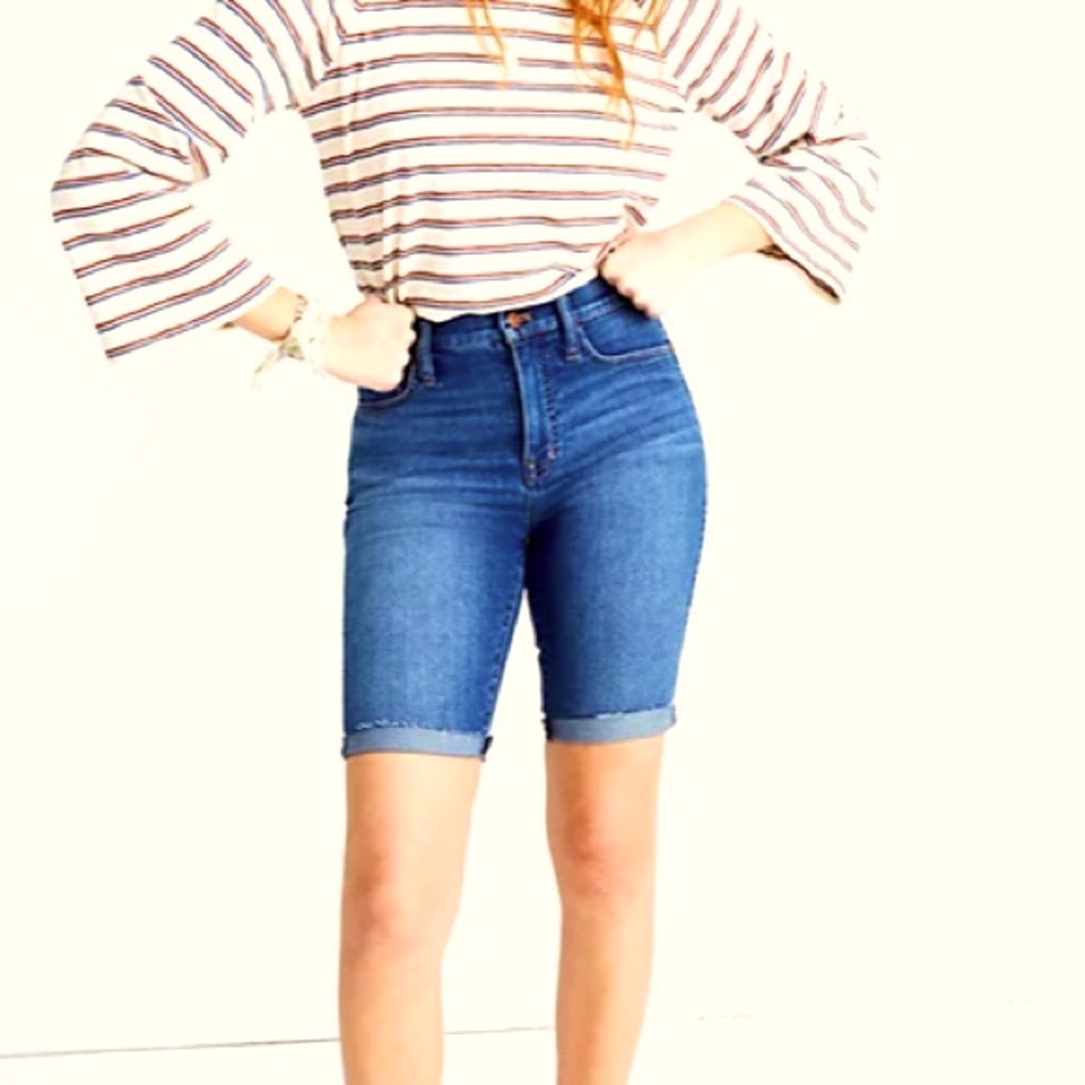 NEW Madewell Denim Biker Shorts